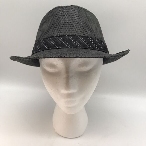 Scala Unisex L Black Summer Straw Fedora Hat Band Trilby Cuban Panama Short Brim - Picture 2 of 10